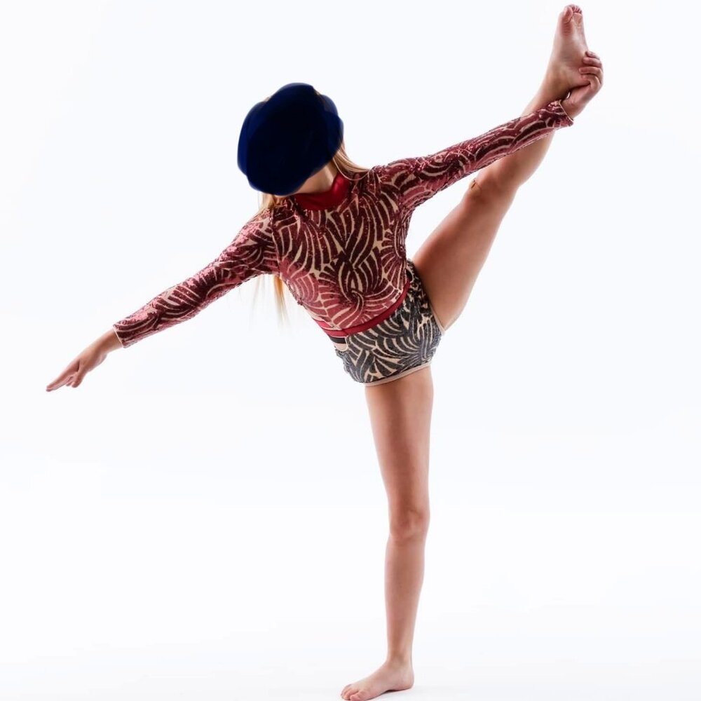 Girls Red and Black Sequin Leotard (10th House)